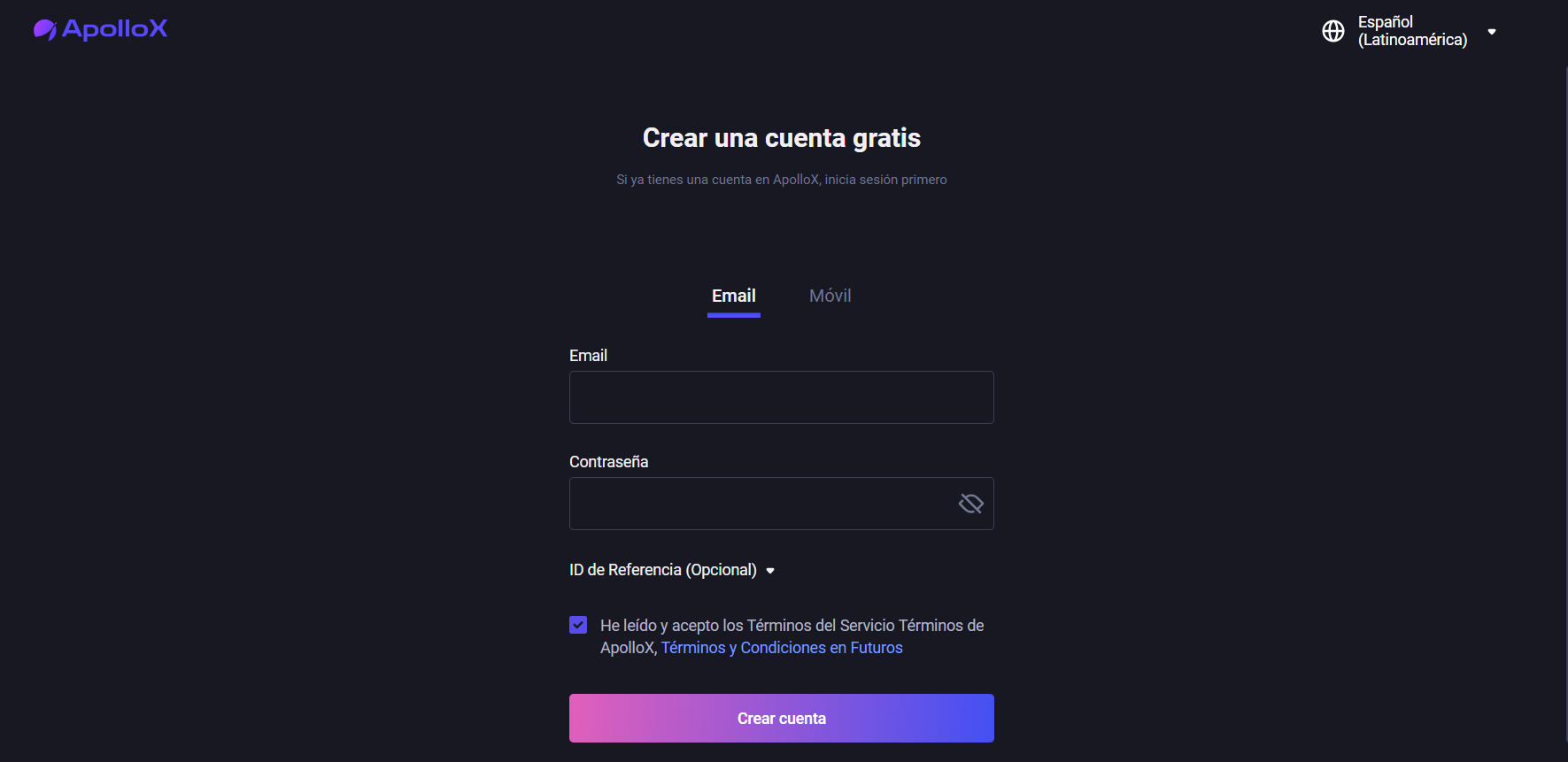 ¿Cómo registrarse en la plataforma de negociación ApolloX? ¿Cómo registrarse en la plataforma de negociación ApolloX?