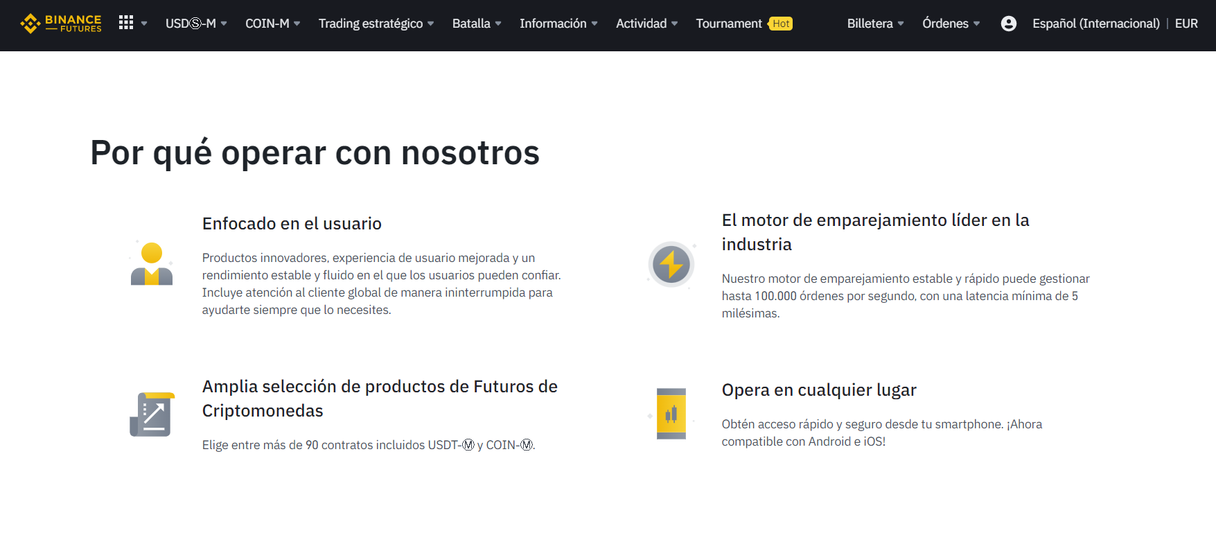 Beneficios de la plataforma de comercio de derivados Binance Beneficios de la plataforma de comercio de derivados Binance
