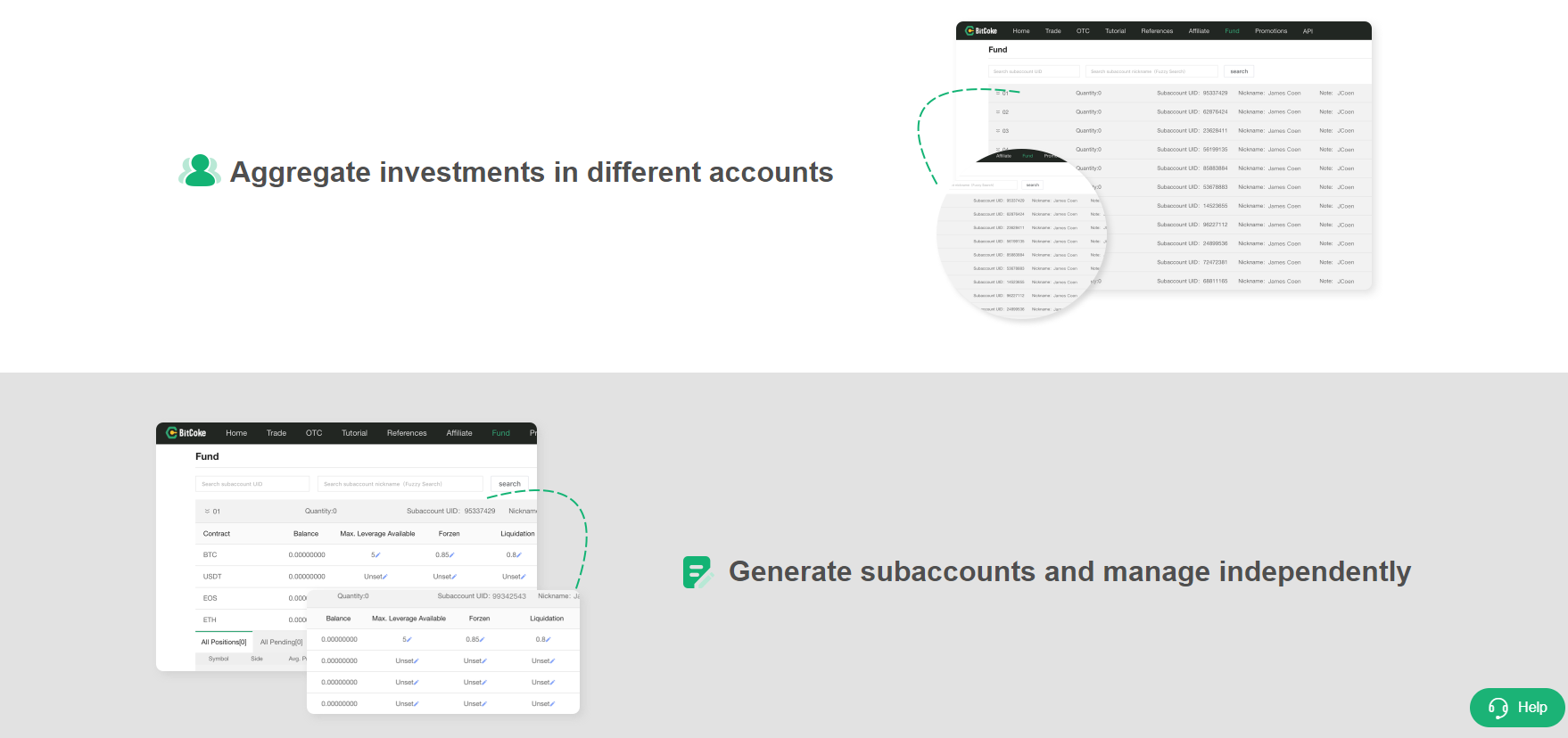 BitCoke ofrece la posibilidad de crear subcuentas BitCoke ofrece la posibilidad de crear subcuentas