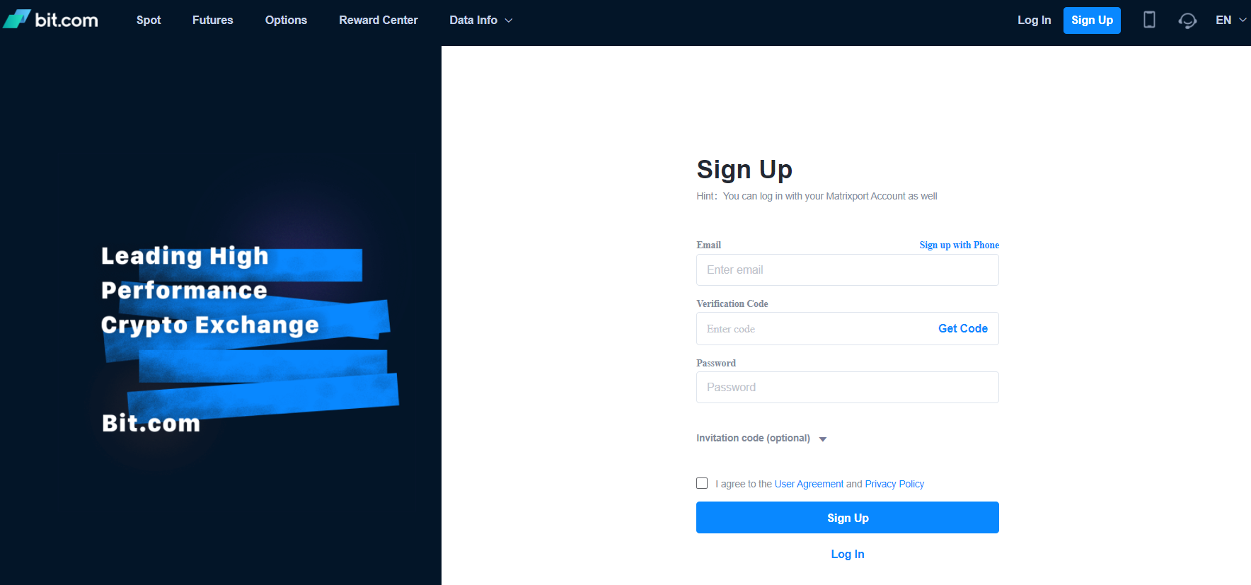 Registro de la plataforma de comercio de derivados criptomoedas de Bit.com Registro de la plataforma de comercio de derivados criptomoedas de Bit.com