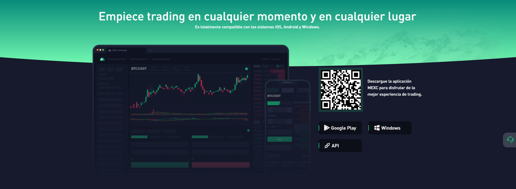 Opere en cualquier lugar con la aplicación MEXC Opere en cualquier lugar con la aplicación MEXC