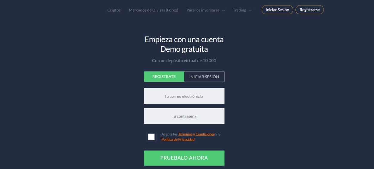 Regístrese y comience a operar Regístrese y comience a operar