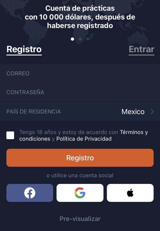 Facilidad de registro Facilidad de registro