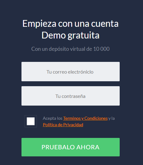 Registro de la plataforma Registro de la plataforma