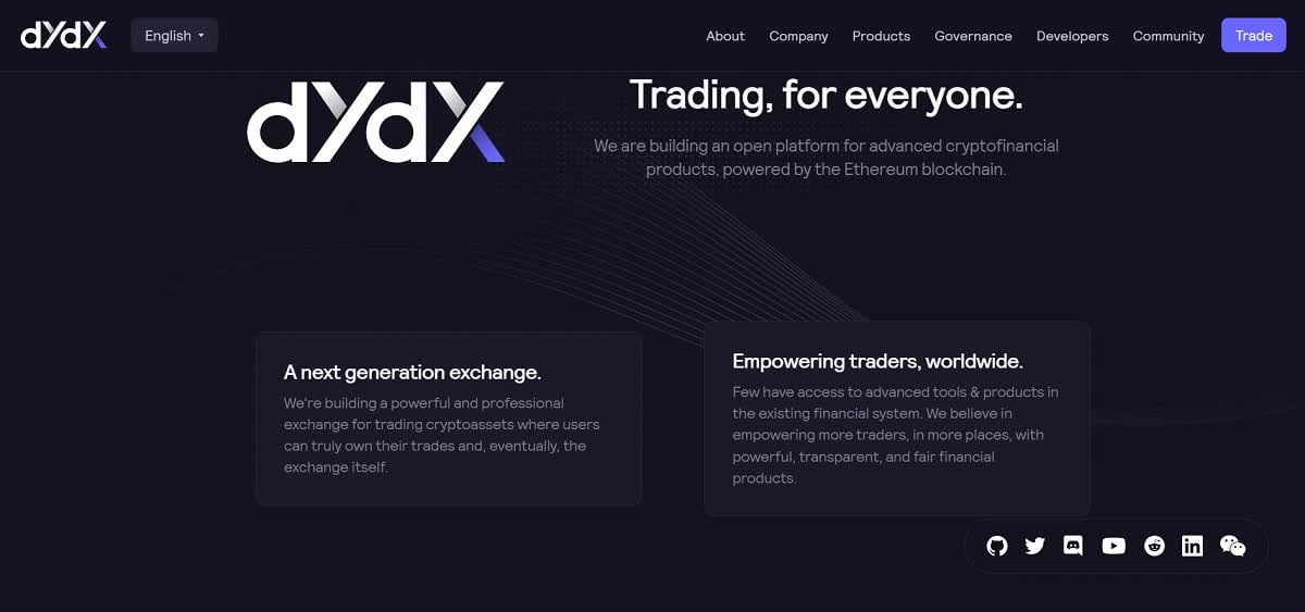 La plataforma dYdX tiene muchas características únicas La plataforma dYdX tiene muchas características únicas