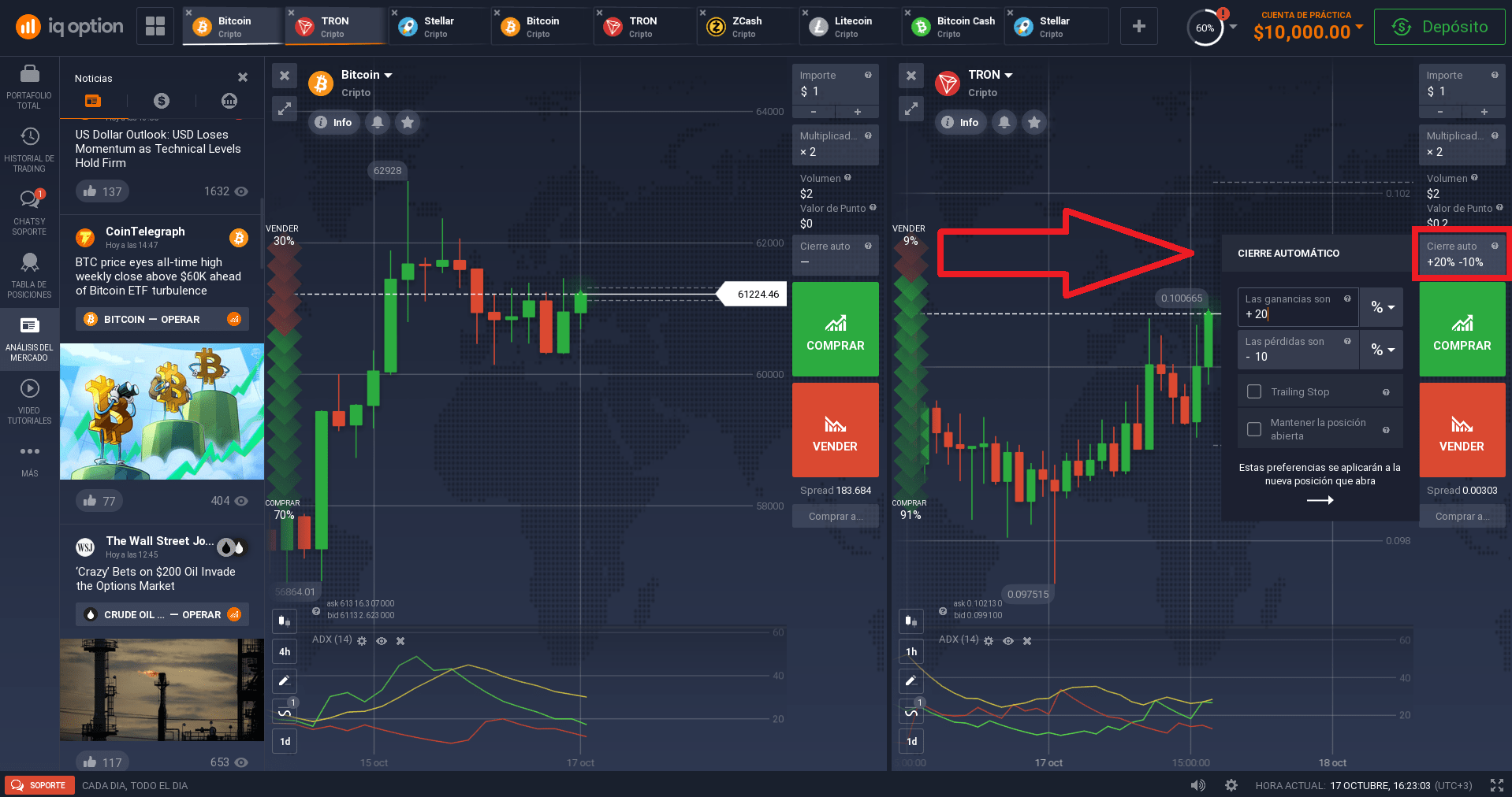 Funciones de Stop Loss y Take Profit para su conveniencia Funciones de Stop Loss y Take Profit para su conveniencia